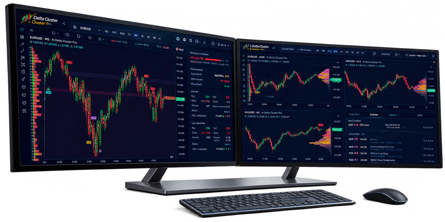 K-Delta Cluster Pro on dual monitors